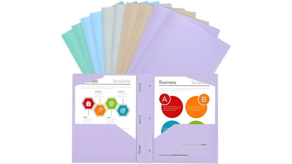 10 pack plastic pocket folders