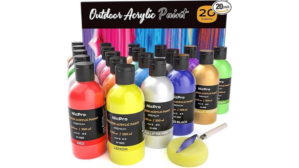 20 colors acrylic paint set