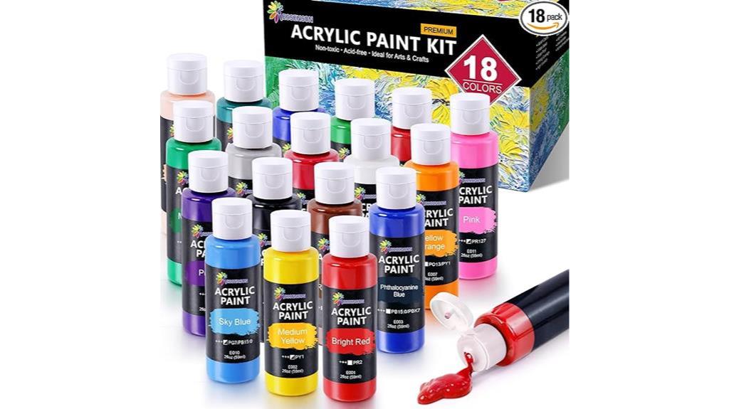 acrylic paint set 18 colors