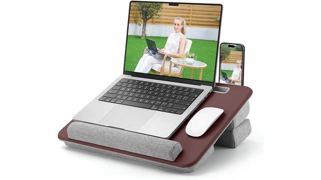 cushioned adjustable laptop desk