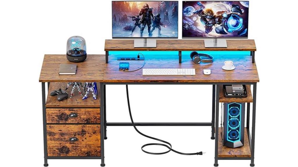 desk with usb outlets