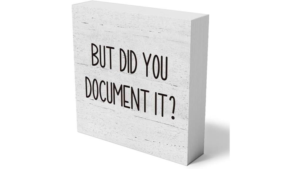 document it wooden sign