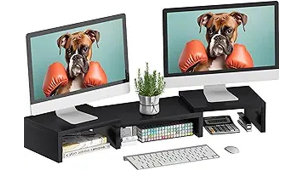 dual monitor stand riser