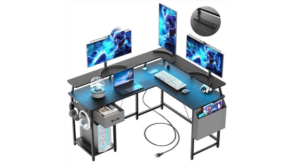 gaming desk with outlets