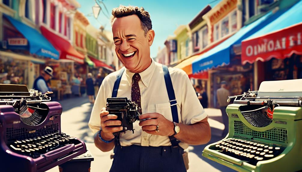 hanks surprises shops with typewriters