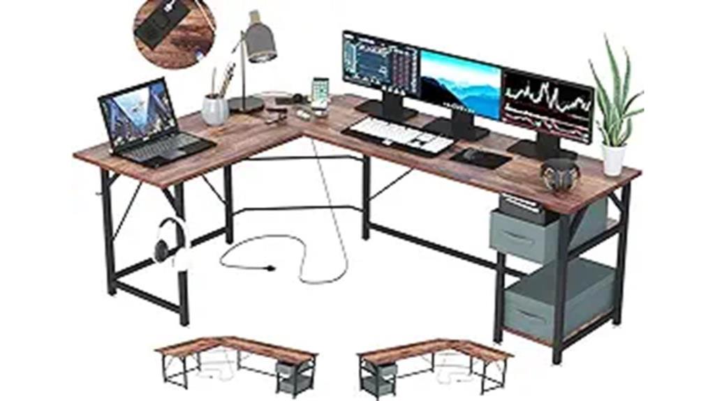 l shaped gaming desk setup