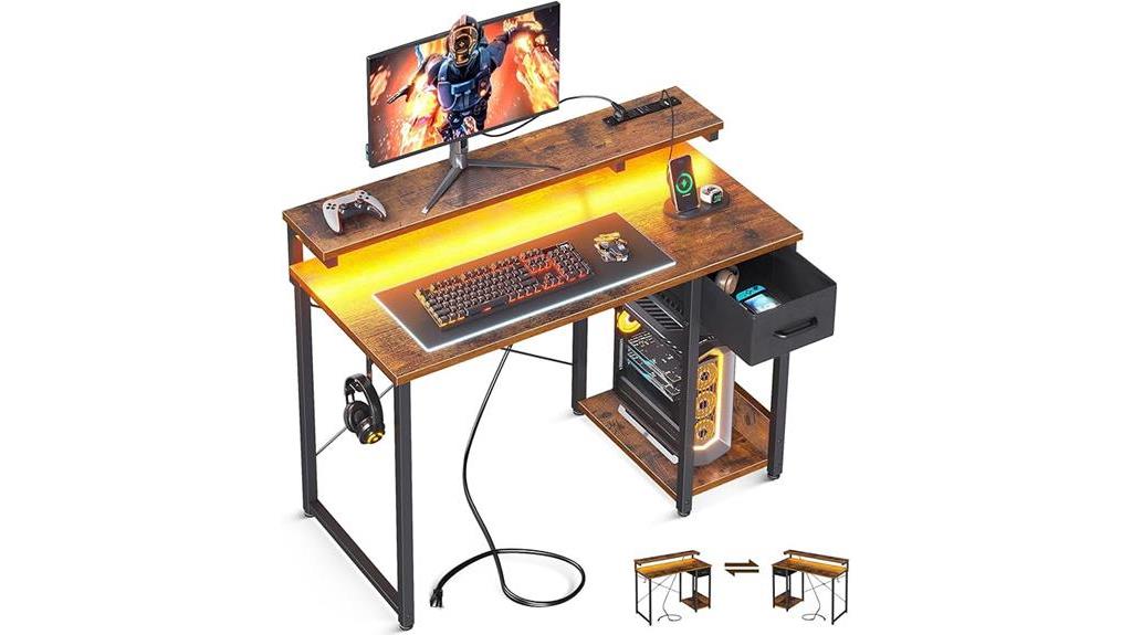 led gaming desk outlet