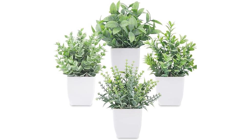 mini artificial greenery pots