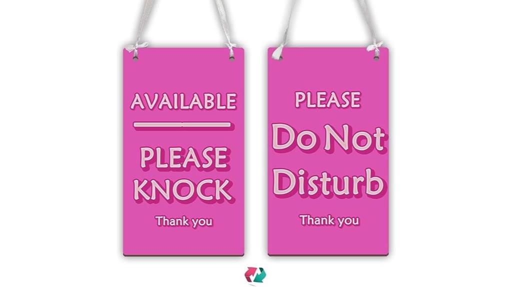 reversible wooden door sign