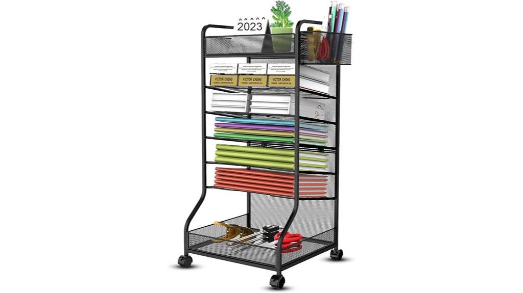 rolling file cart shelf