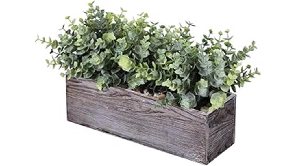 rustic eucalyptus planter box