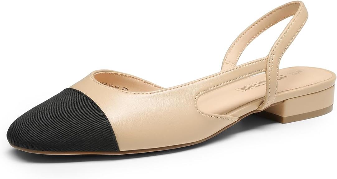 square toe slingback flats