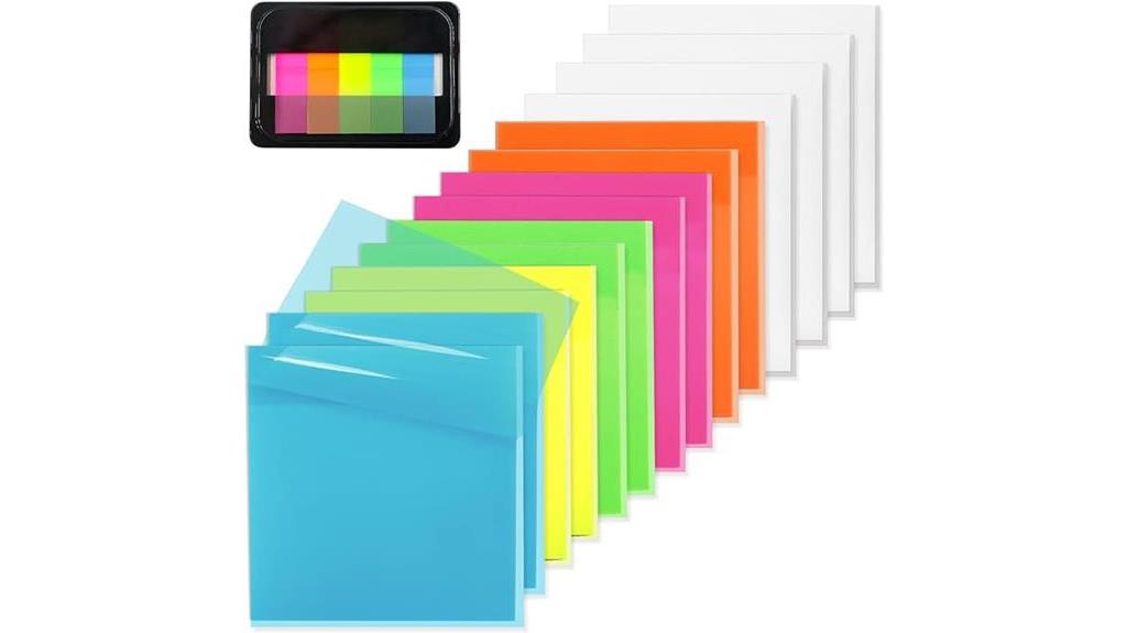 transparent sticky notes set