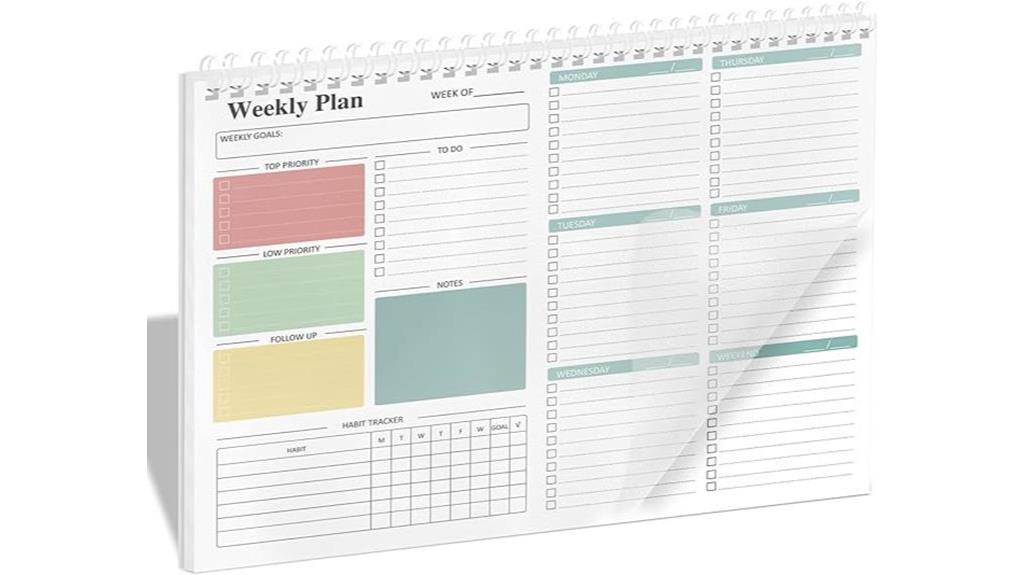 weekly planner notepad list