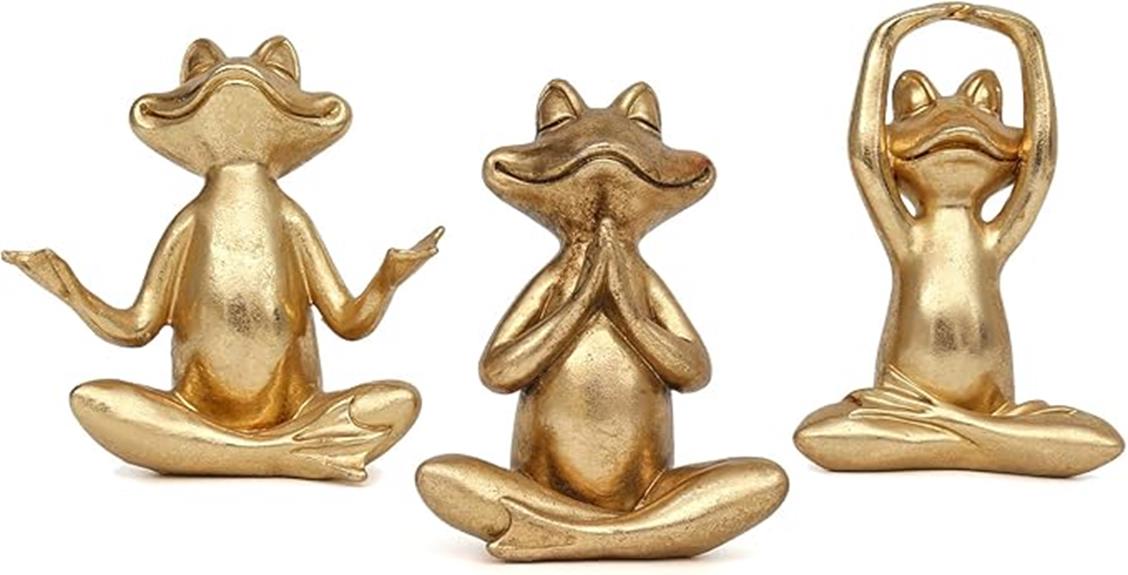 yoga frog figurine set