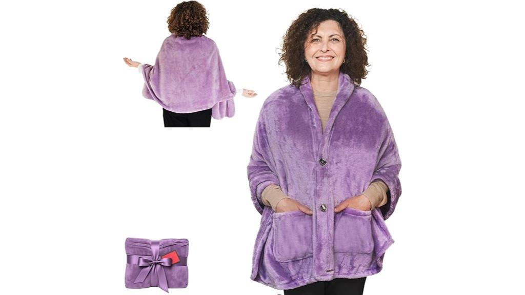 cozy fleece poncho wrap