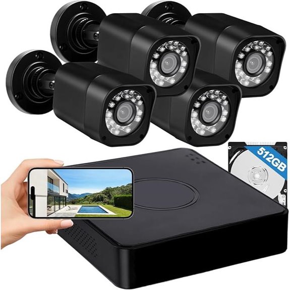 AIWIXEN 4CH 1080P Security Camera System with 512GB HDD