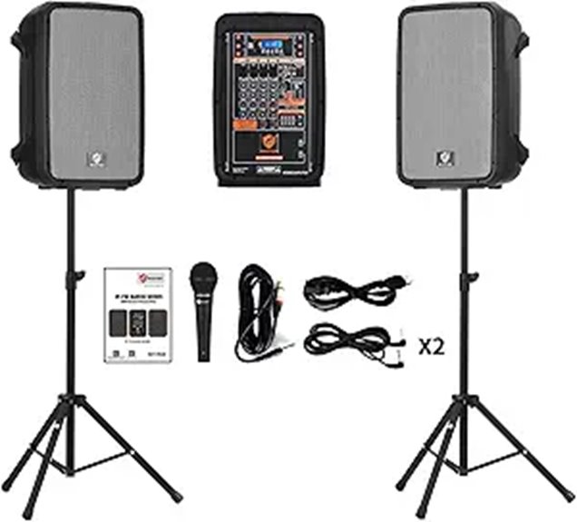 EXOTON 10-inch PA System with Mixer and Speakers