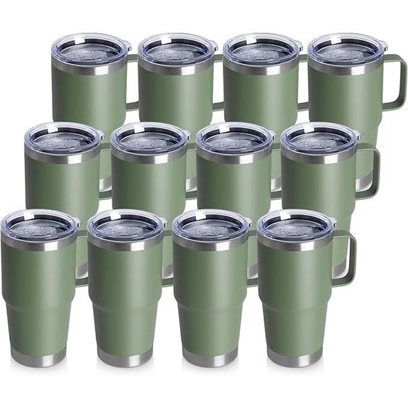 12-Pack Stainless Steel Travel Coffee Tumblers
