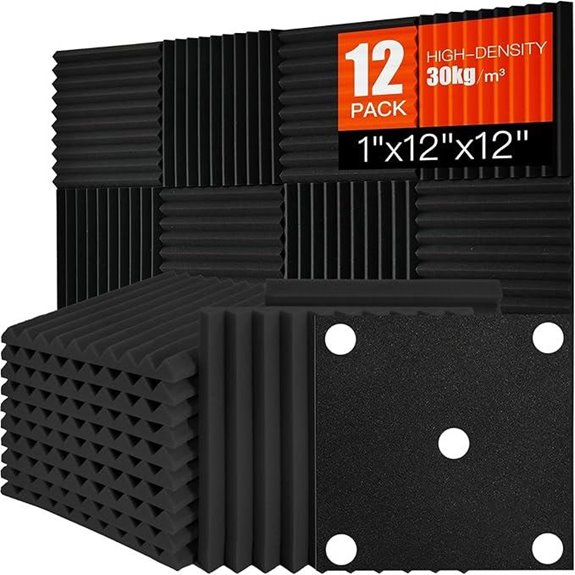 Acoustic Foam Panels 12 Pack for Soundproofing