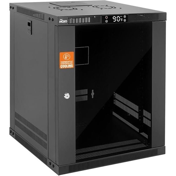 Tecmojo 12U Wall Mount Server Rack with Fans
