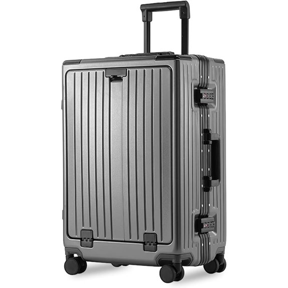 24-Inch Zipperless Aluminum Frame Spinner Luggage
