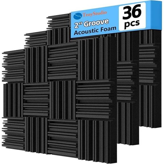 TroyStudio Acoustic Foam Panels 36 pcs 12x12x2 Inches