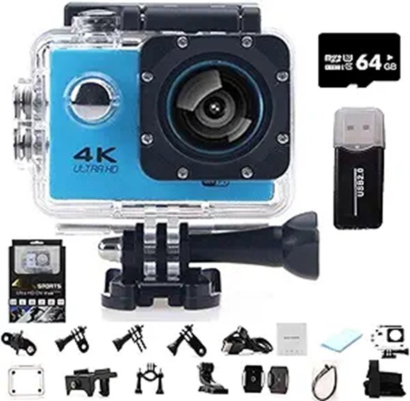 Roamix Vision 4K Action Camera with 64GB storage