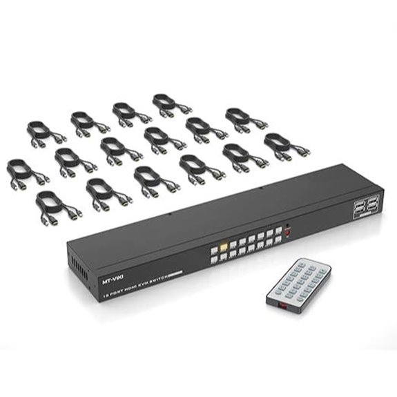 MT-VIKI 4K 16-Port HDMI KVM Switch with Cables