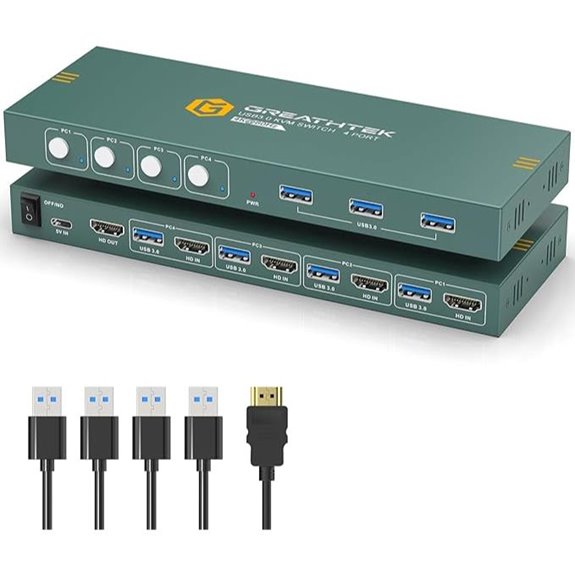 USB3.0 HDMI 4K KVM Switch for 4 Computers