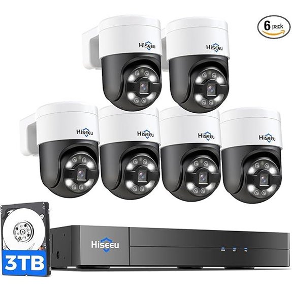 Hiseeu 4K PTZ PoE Camera System with 6 Cameras