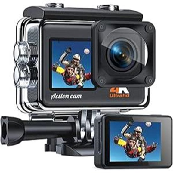 4K Waterproof Action Camera with Dual Screen and Accessories