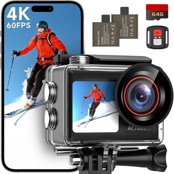 ODDV 4K Action Camera with Waterproof & Touch Screens