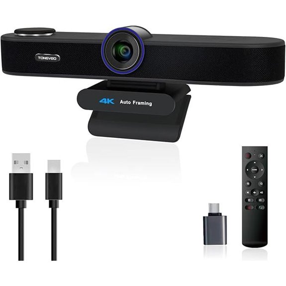3-in-1 4K Webcam with Microphones and Zoom