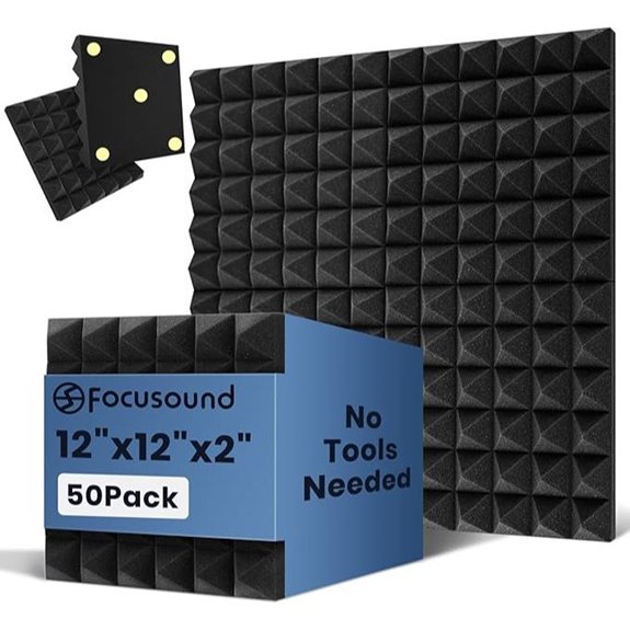 Focusound 50 Acoustic Foam Panels with Adhesive