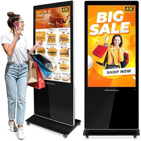 55-Inch 4K Touch Screen Digital Signage Kiosk