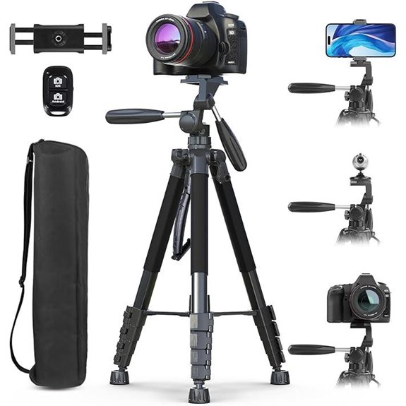 74 inch tripod with phone holder