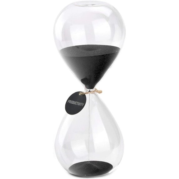 SWISSELITE 8-Inch Sand Timer Black 30-Minute Hourglass