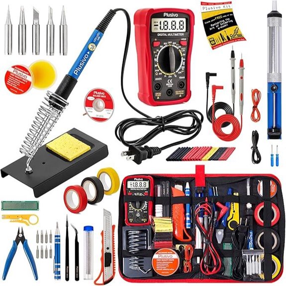60W Adjustable Soldering Iron Kit with Accessories