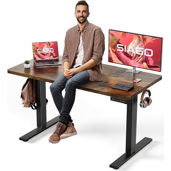 SIAGO Adjustable Standing Desk with Cable Management