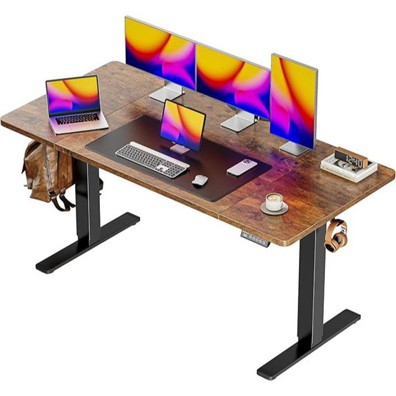 Huuger 55x28 Adjustable Standing Desk with Hooks