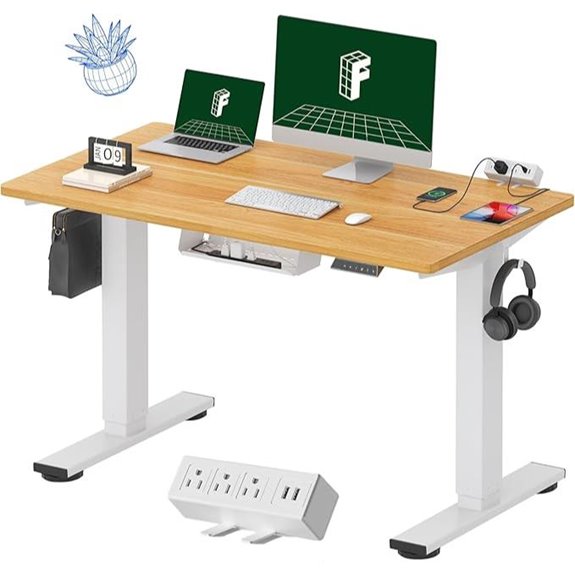 FLEXISPOT EN2 Electric Standing Desk with Power Strip