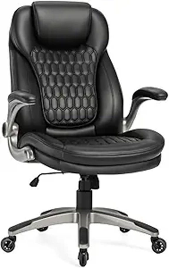Ergonomic Black Office Chair with Flip-up Arms
