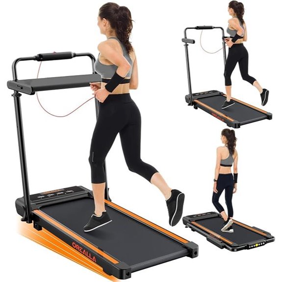 Foldable Walking Treadmill with Incline and Desk Function
