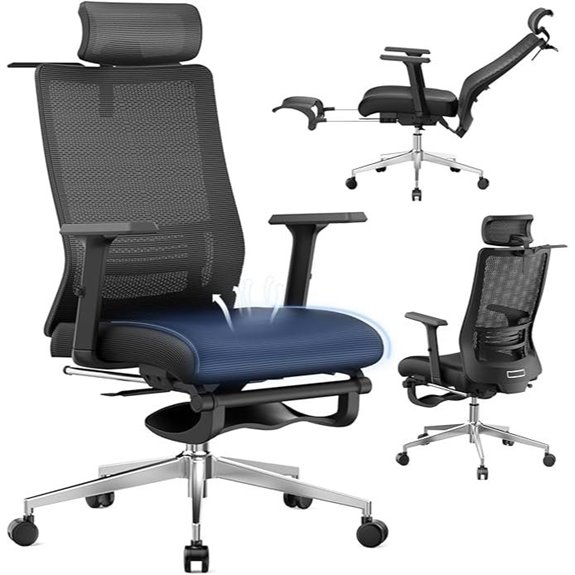 Ergonomic Office Chair with Lumbar Headrest & Footrest