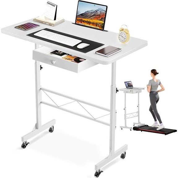 GTRACING Adjustable Height Mobile Standing Desk