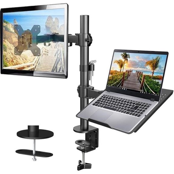 HUANUO Adjustable Single Monitor & Laptop Desk Mount