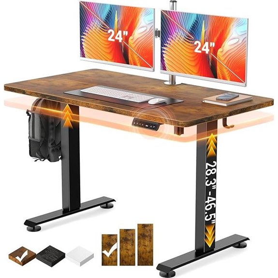 Veken Adjustable Standing Desk with Wood Surface