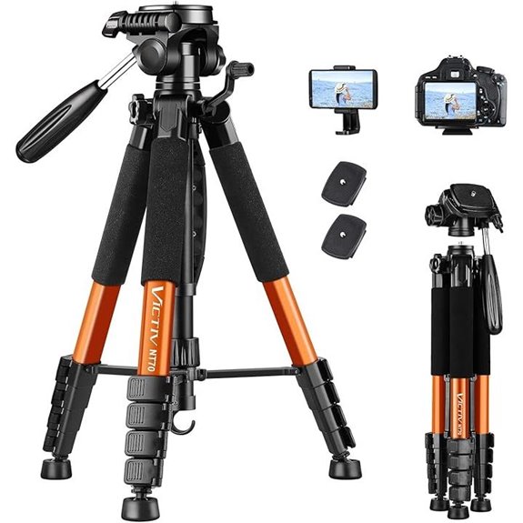 Victiv Aluminum Camera Tripod for Phones and DSLRs