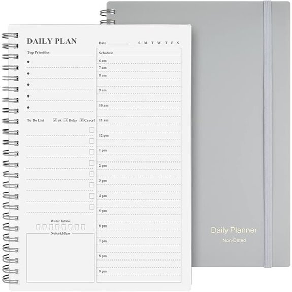 Asten Undated Daily Planner Notebook with Elastic Closure
